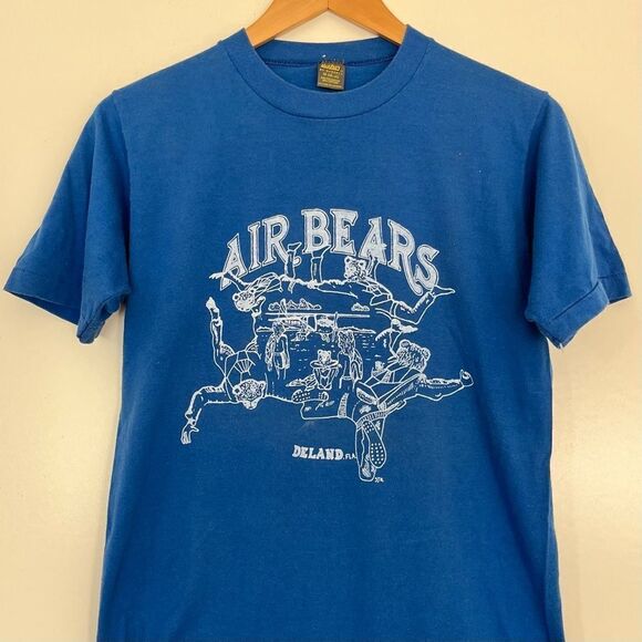 Jerzees by Russell Vintage 80s Tee Shirt AIR BEARS De Land Deland Florida Medium - Picture 2 of 7